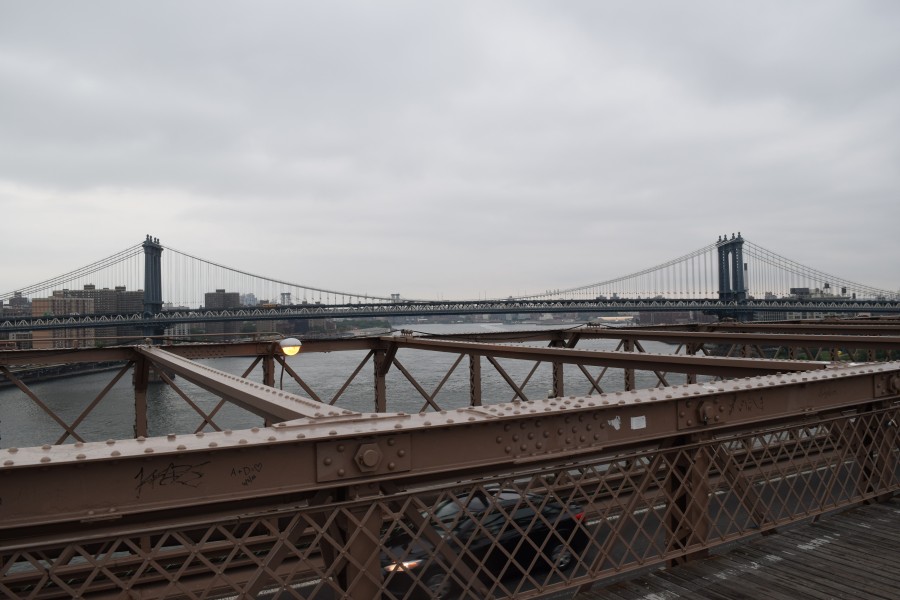 Manhattan Bridge as seen from Brooklyn Bridge